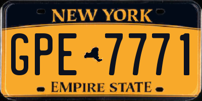 NY license plate GPE7771