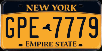 NY license plate GPE7779