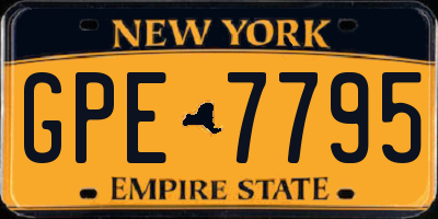 NY license plate GPE7795