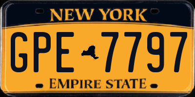 NY license plate GPE7797