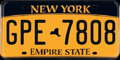 NY license plate GPE7808