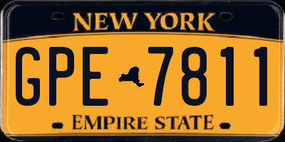 NY license plate GPE7811