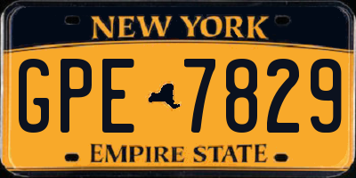 NY license plate GPE7829