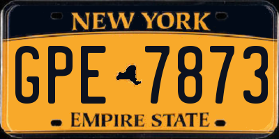 NY license plate GPE7873