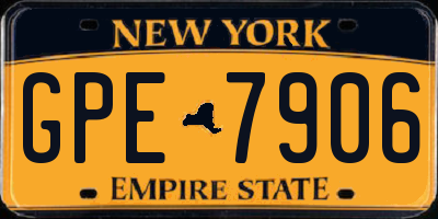 NY license plate GPE7906
