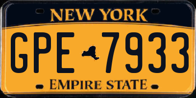 NY license plate GPE7933