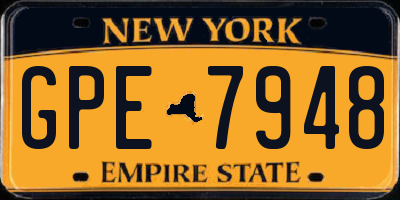 NY license plate GPE7948