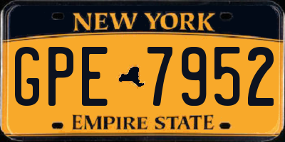 NY license plate GPE7952