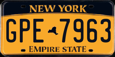 NY license plate GPE7963