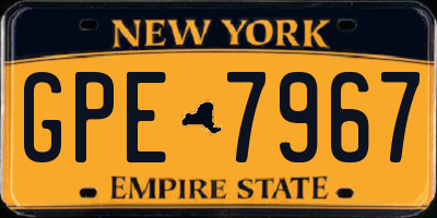 NY license plate GPE7967