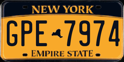 NY license plate GPE7974