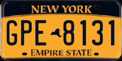 NY license plate GPE8131