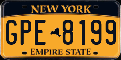 NY license plate GPE8199