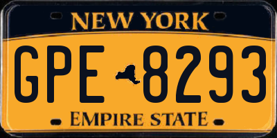 NY license plate GPE8293