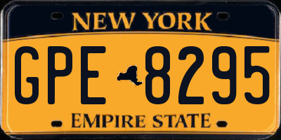 NY license plate GPE8295