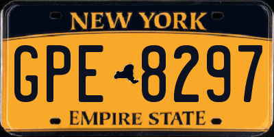 NY license plate GPE8297