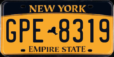 NY license plate GPE8319