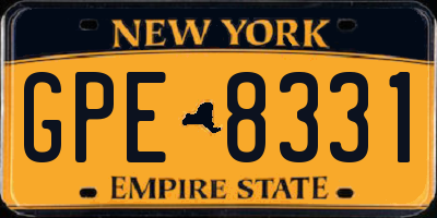 NY license plate GPE8331