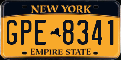 NY license plate GPE8341