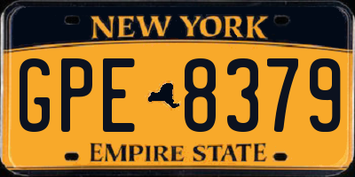 NY license plate GPE8379