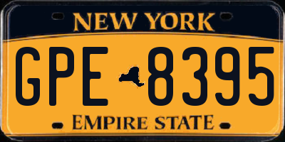 NY license plate GPE8395