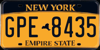NY license plate GPE8435