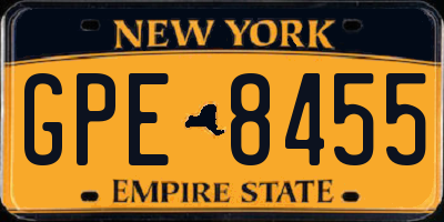 NY license plate GPE8455