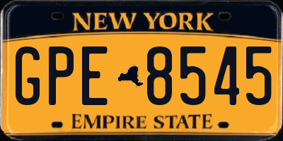 NY license plate GPE8545
