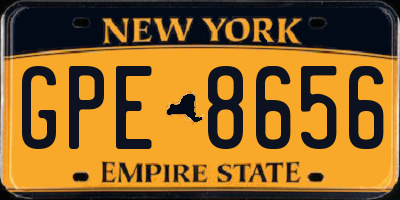 NY license plate GPE8656