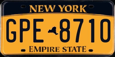 NY license plate GPE8710