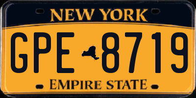NY license plate GPE8719