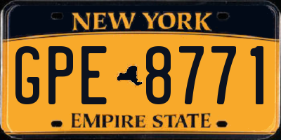 NY license plate GPE8771