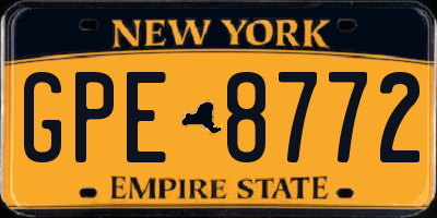 NY license plate GPE8772