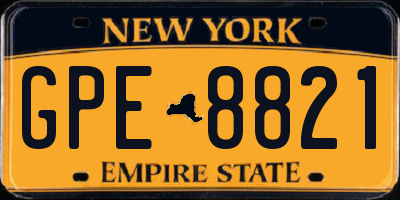 NY license plate GPE8821