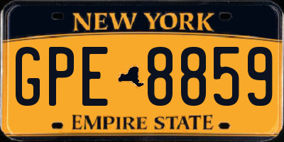 NY license plate GPE8859