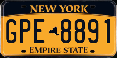 NY license plate GPE8891