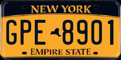NY license plate GPE8901