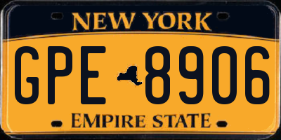 NY license plate GPE8906