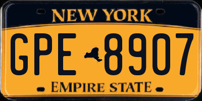 NY license plate GPE8907