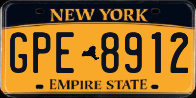 NY license plate GPE8912