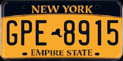 NY license plate GPE8915