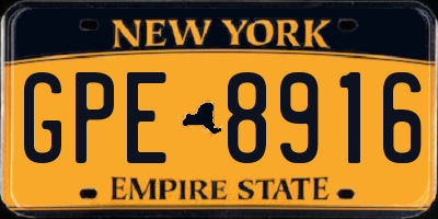 NY license plate GPE8916