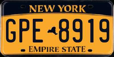 NY license plate GPE8919