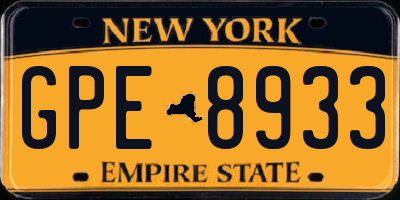 NY license plate GPE8933