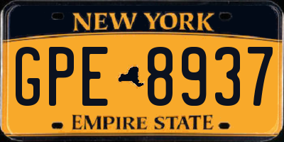 NY license plate GPE8937
