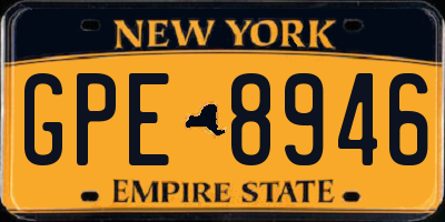 NY license plate GPE8946