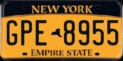NY license plate GPE8955