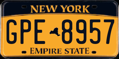 NY license plate GPE8957