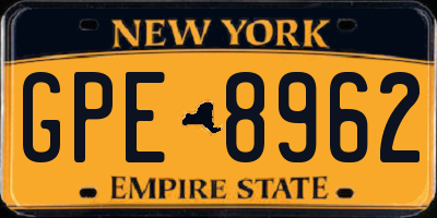 NY license plate GPE8962