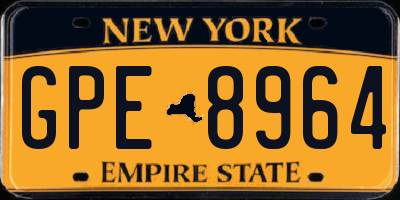 NY license plate GPE8964